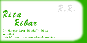 rita ribar business card